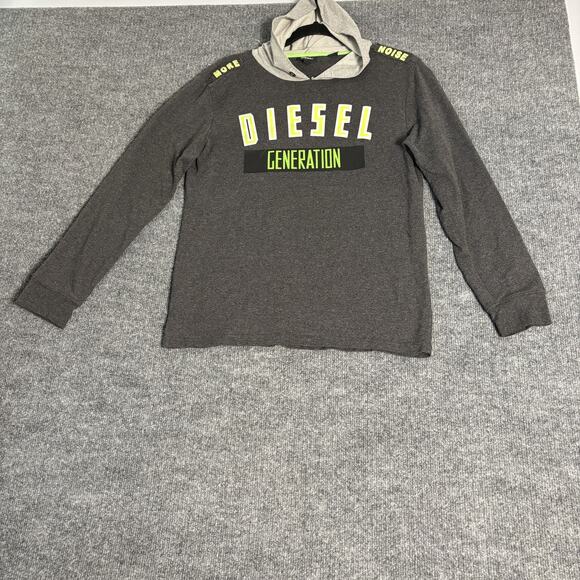 Diesel Hoodie Shirt Boys XL 16 Generation Noise Graphic Long Sleeve Cotton Blend - Picture 1 of 13